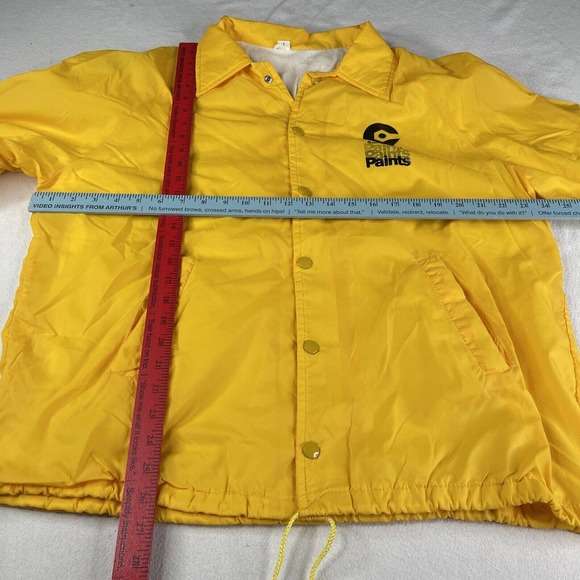 Coast Coast Paints Light Weight Jacket Men Sz L Yellow Hardware Store Vintage - Picture 10 of 13